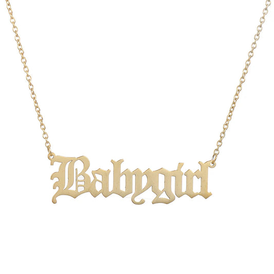 Babygirl Pendant Necklace Gold