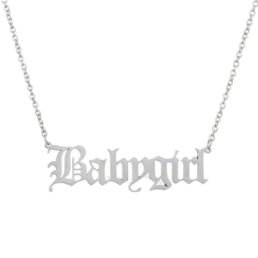 Babygirl Pendant Necklace Silver