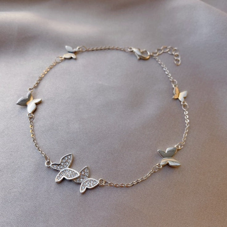 Butterfly Crystal Bracelet Silver