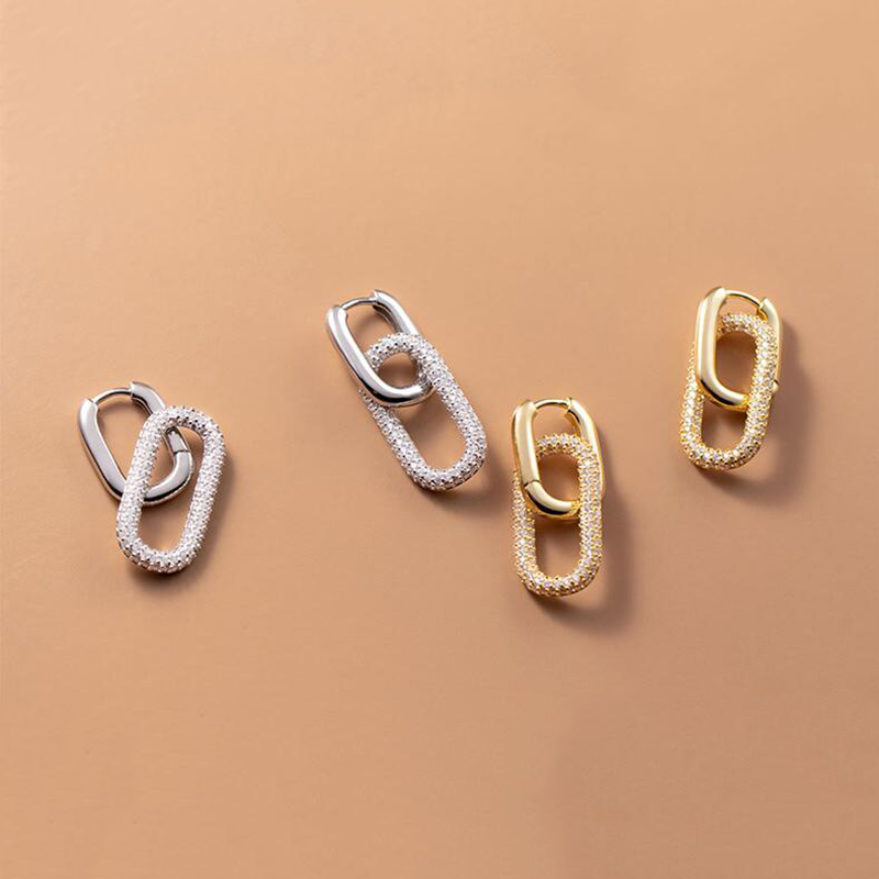 Double Link Removable Hoop Earrings 14k Gold