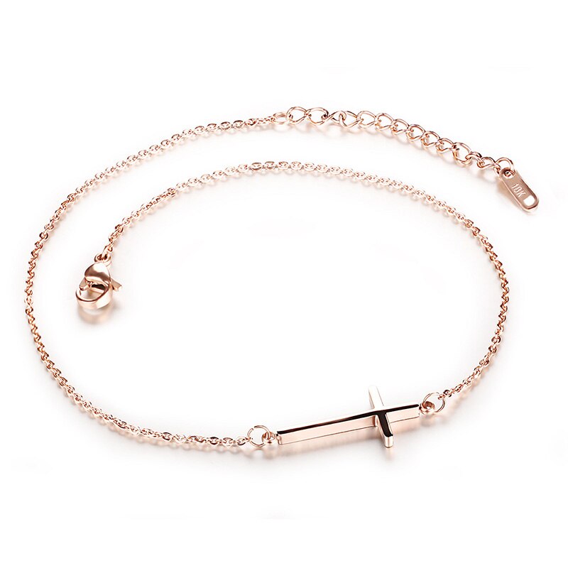 Cross Anklet 18k Rose Gold