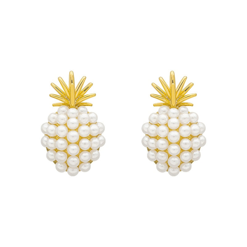 Pineapple Stud Earrings Gold