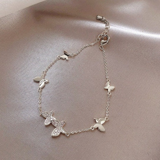 Butterfly Crystal Bracelet Silver