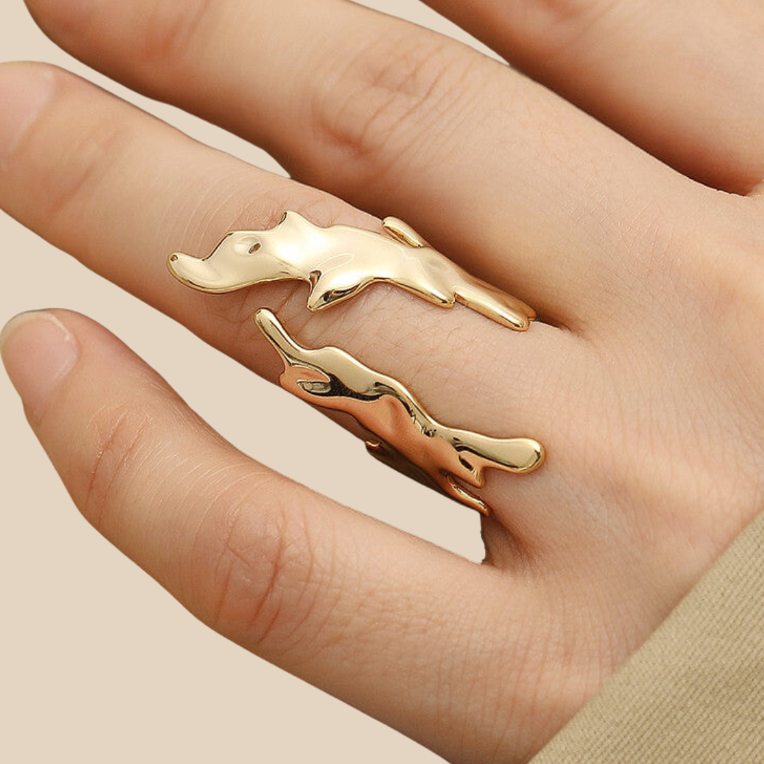 Flame Style Resizable Ring Gold