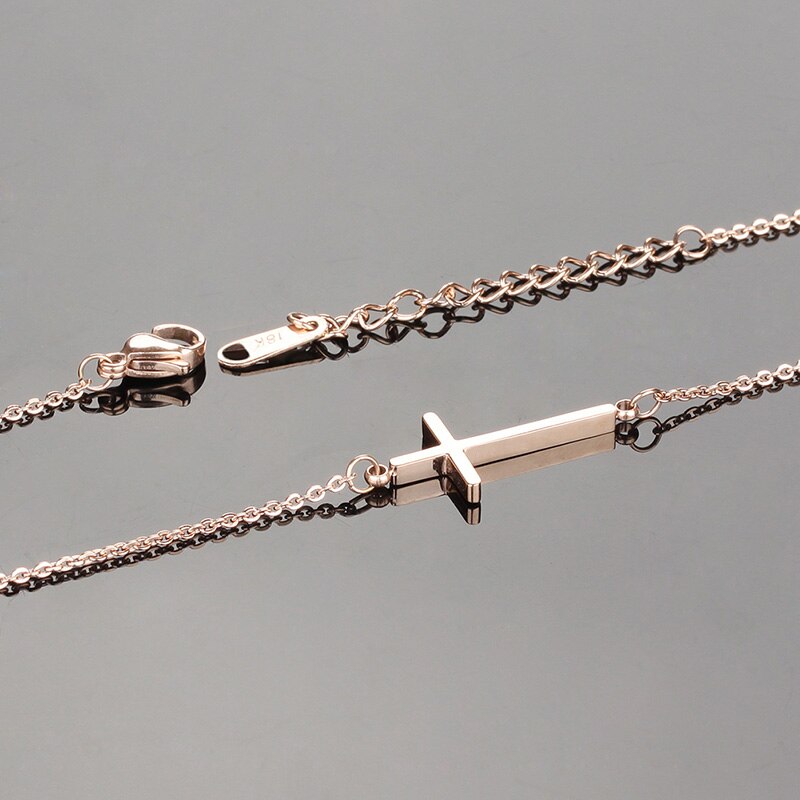 Cross Anklet 18k Rose Gold